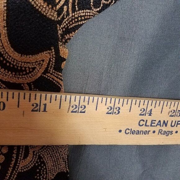 R&K Originals Open Jacket Size 16 Black Gold Light Weight Jacket Paisley Printed - Picture 6 of 10